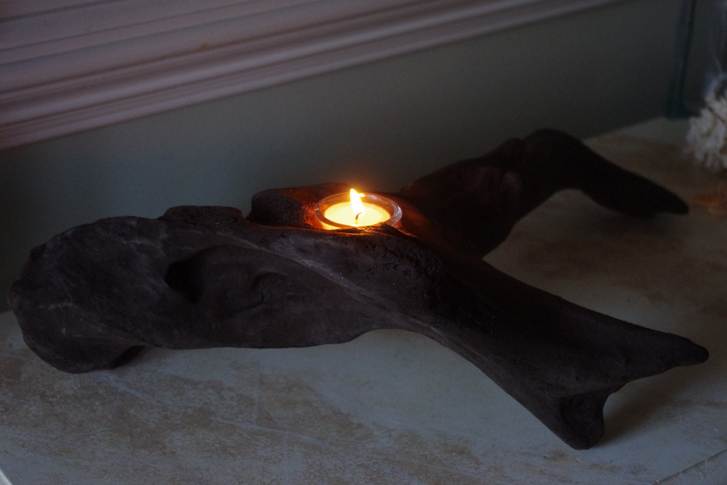 Driftwood Votive Candle Holder