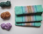 Scarf Handwoven Cotton - Mint Green Unicorn Colors Eco Friendly 'Confetti in Minty Mist'
