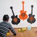 Chevron Guitar Wall Decal, Rockstar Chevron Guitars, Nursery Artwork, Play Room Decor for kids