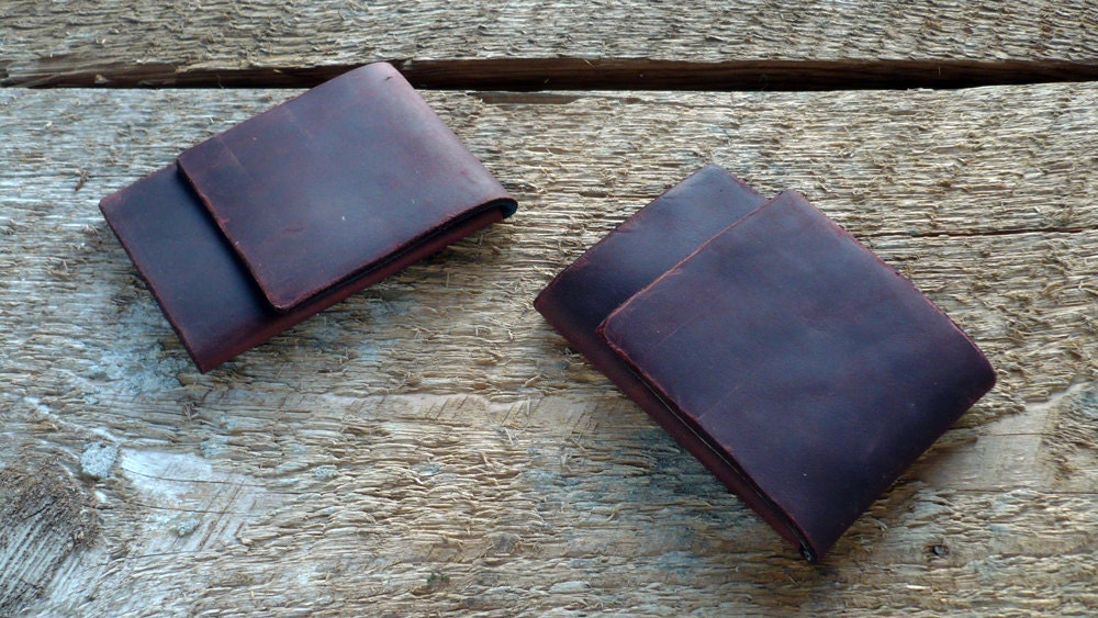 Minimal Wallet- Red Leather Wallet