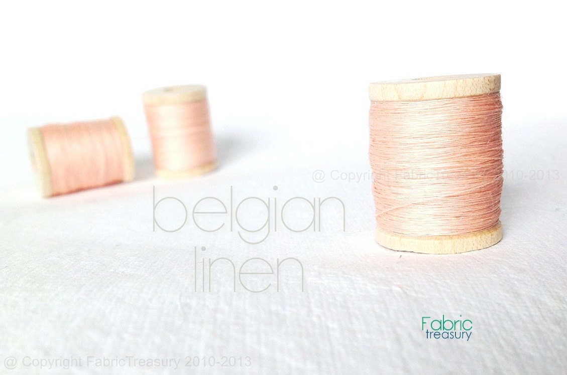 Belgian Linen thread. Historic, fine sewing. 150 yards on wood bobbin. Peach.