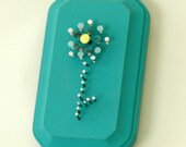 Metal Flower Nail Art on Wood Plaque