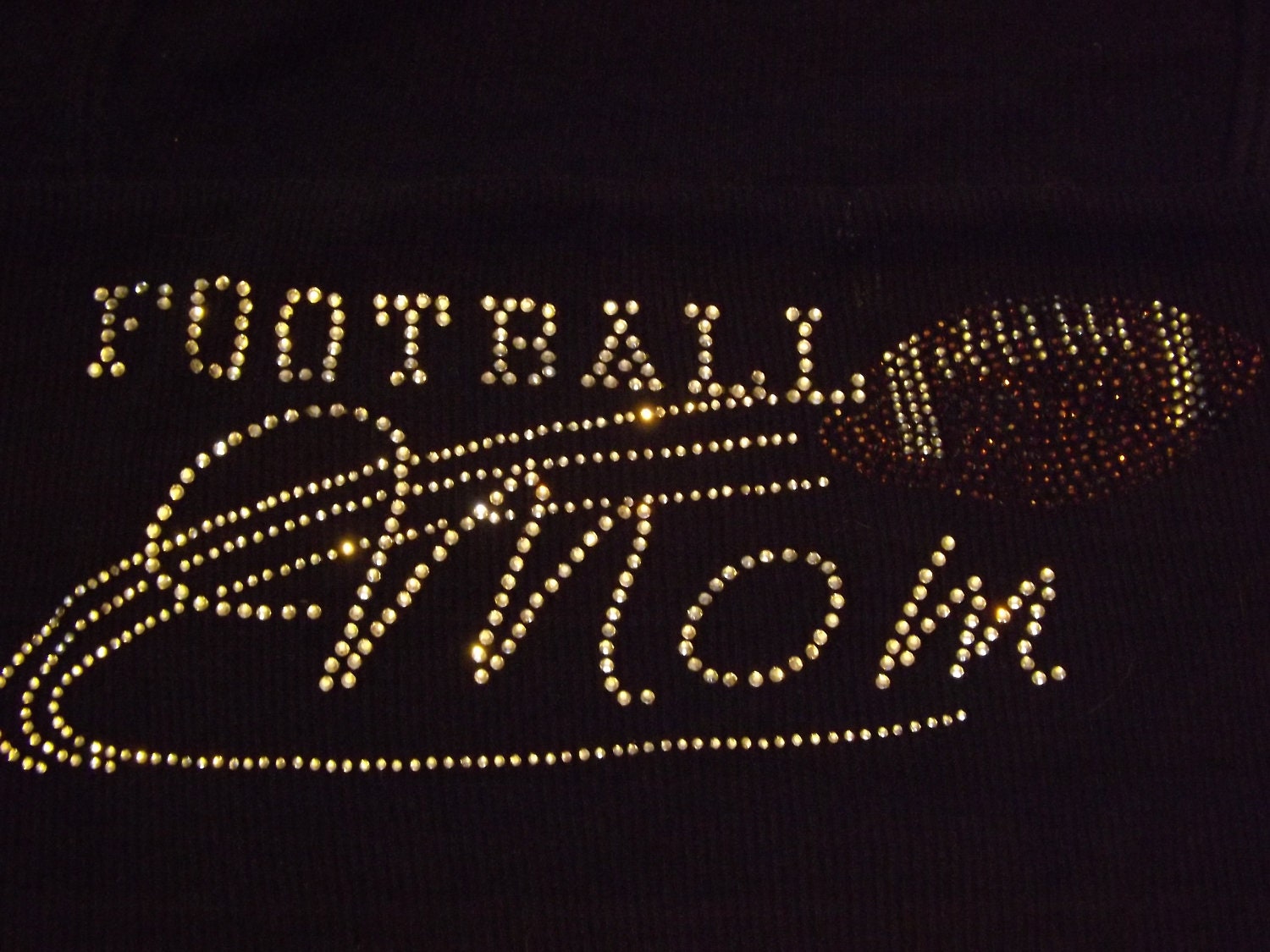 SALE DIY FOOTBALL mom hot fix rhinestone iron on transfer