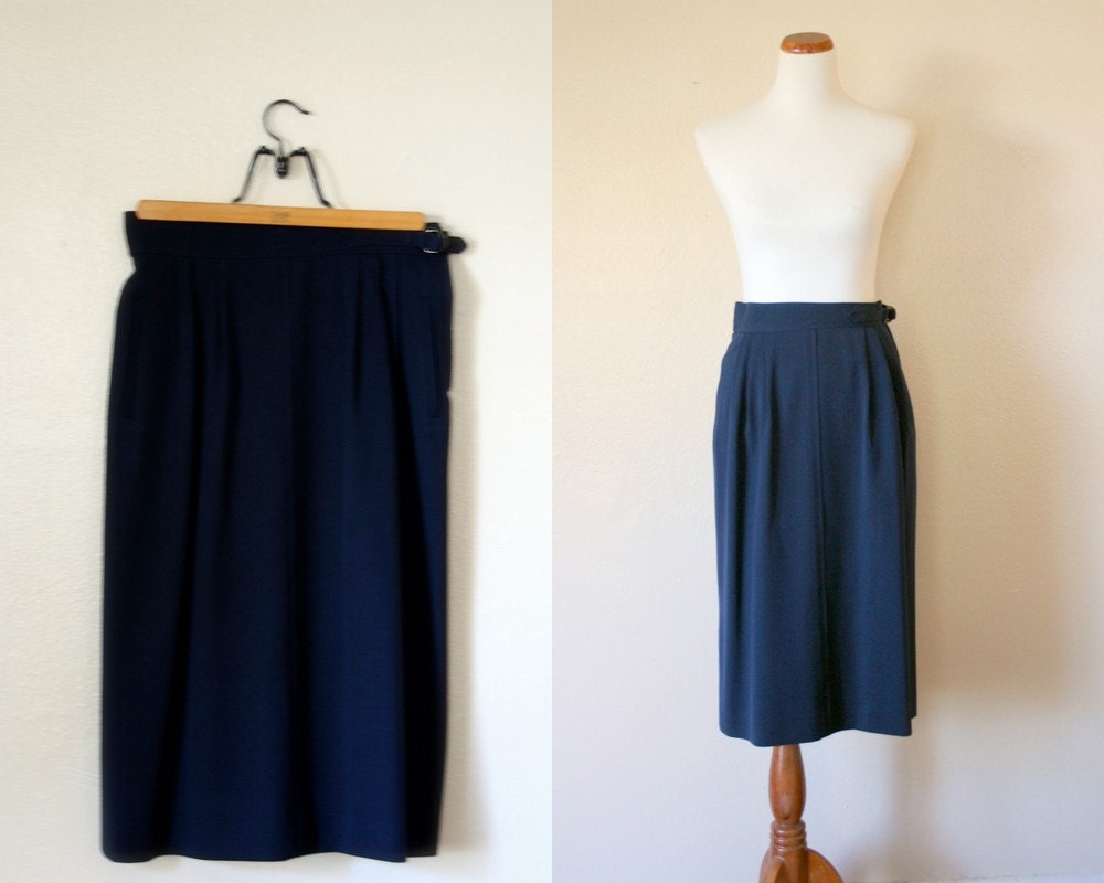 Vintage GUCCI Skirt /  80's Wool skirt / Small