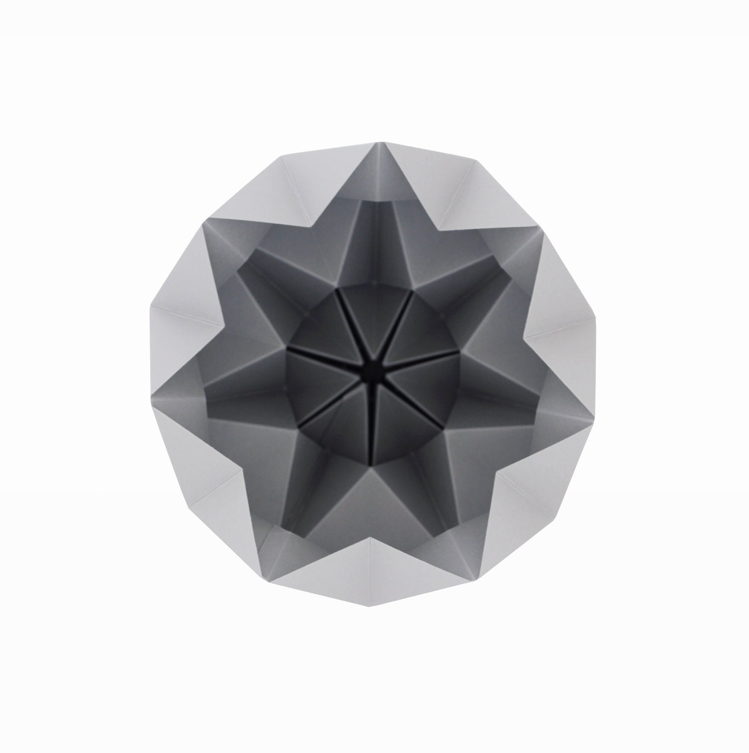 Moth origami paper lamp shade gray
