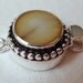 Sterling Silver Box Clasp Round Golden Dyed Mother of Pearl