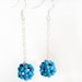 Turquoise ball earrings - blue howlite, sterling silver chain