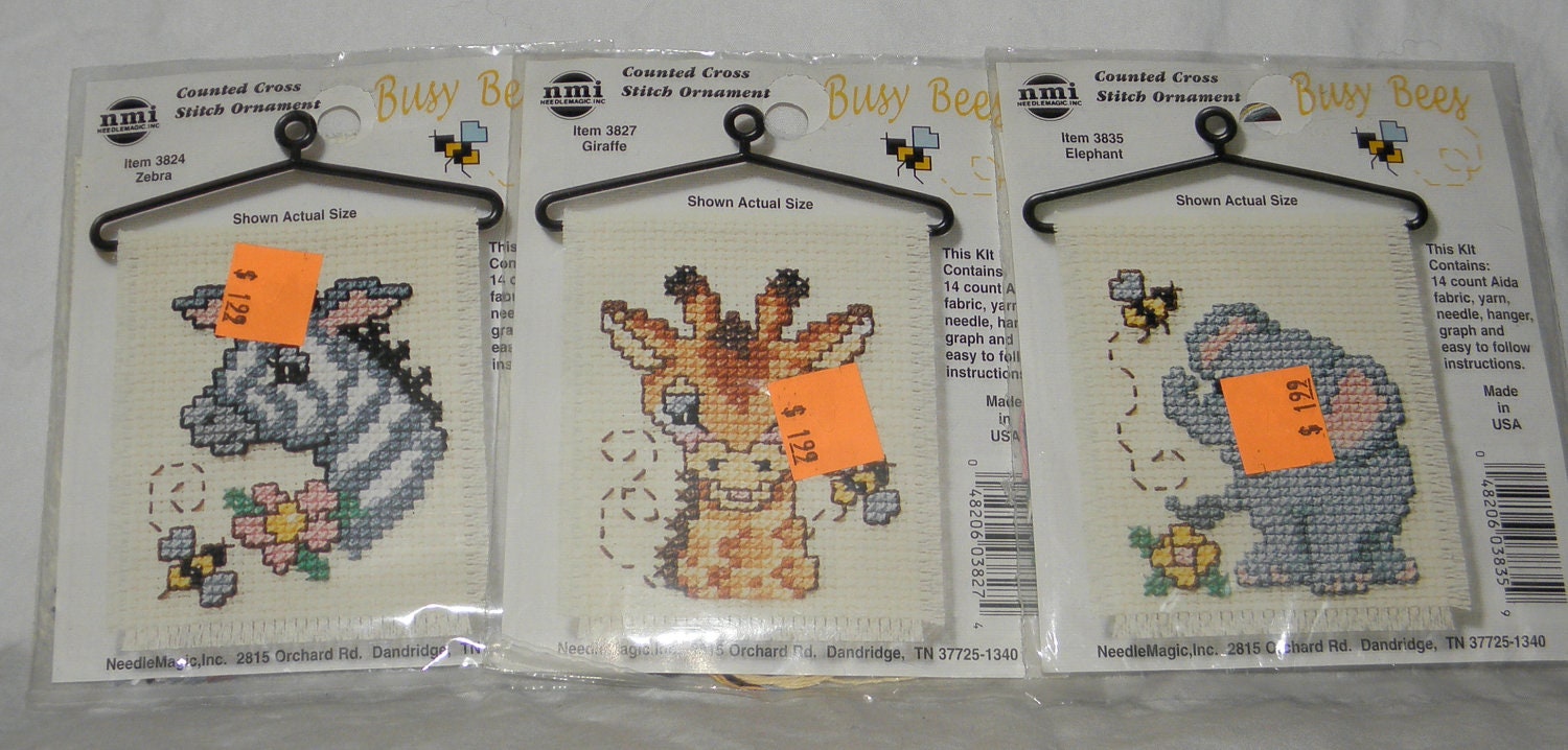 Zoo Animals Counted Cross Stitch Kits with by JulsCraftCrazy