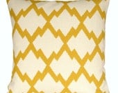 Ikat Pillow Sham 16x16 Pillow Cover - Ikat Trellis Yellow