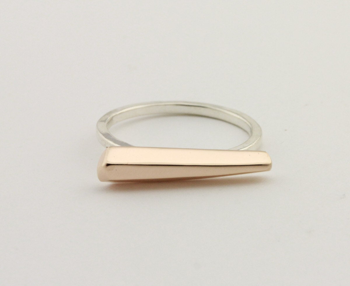 Crystal Bar Ring - Bronze