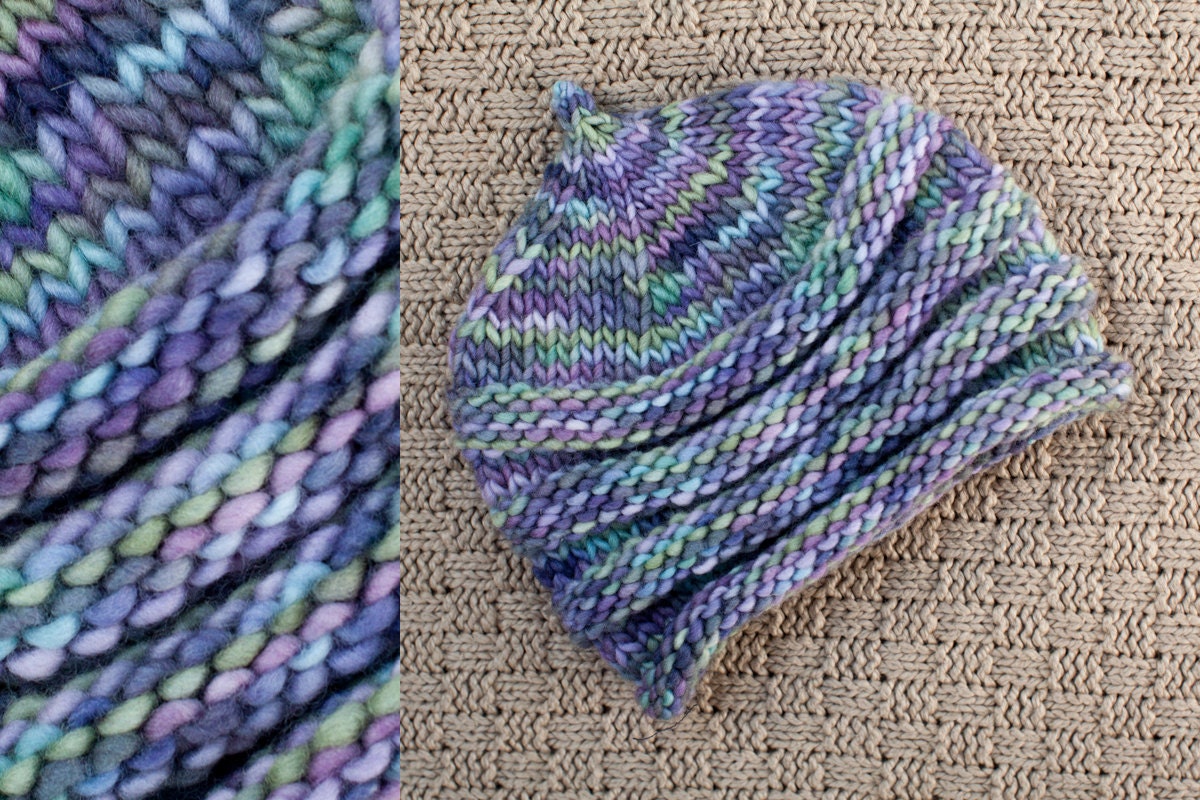 NEWBORN ACCORDIAN hat - photography prop - periwinkle, purple, plum, violet, blue, green
