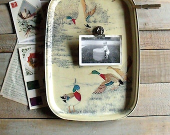 Vintage French Mallard Duck Tray/Wallhanging