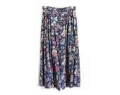 Vintage Floral Midnight Gypsy Garden Maxi Skirt