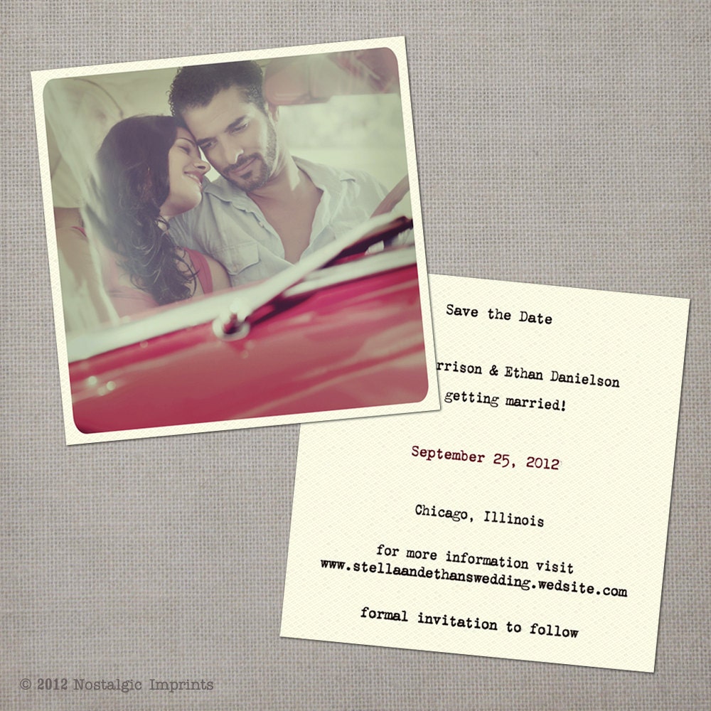 Vintage Save the Date Card - the "Stella"