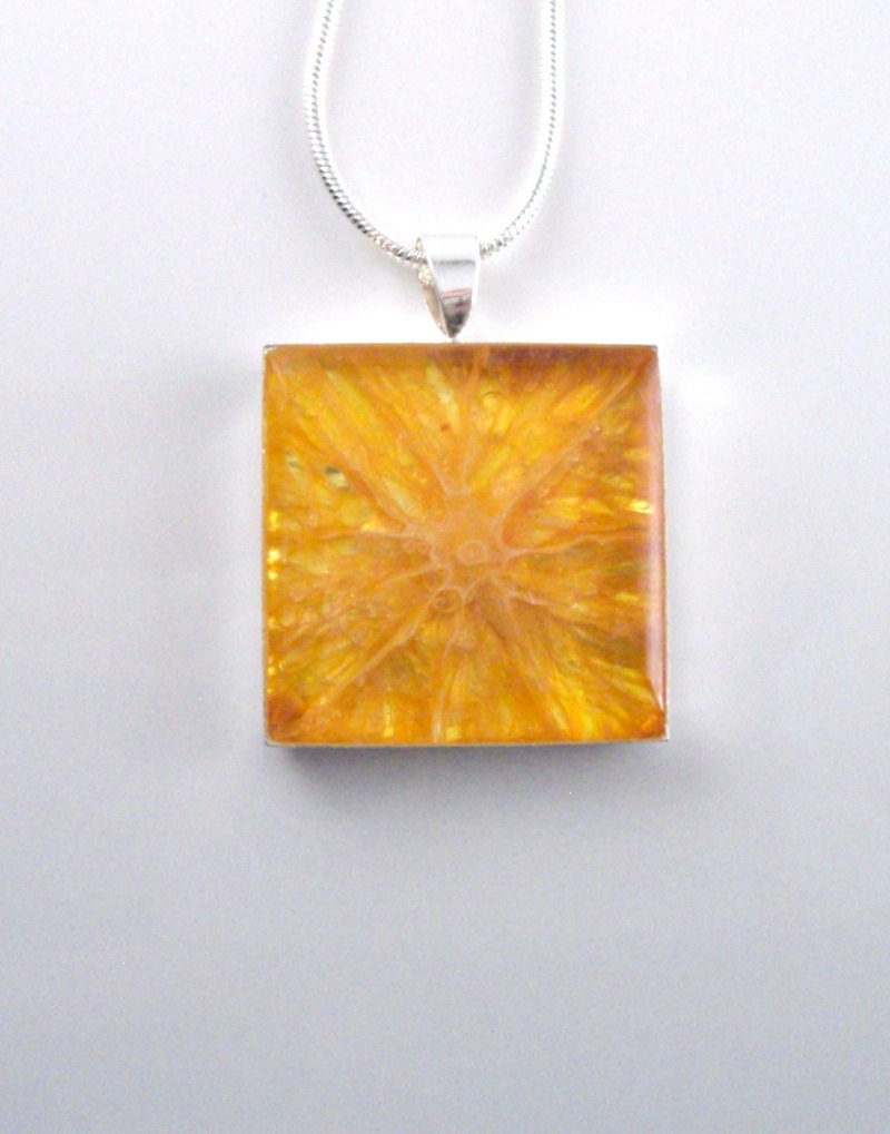 Real Orange Fruit Pendant - Fruit Jewelry