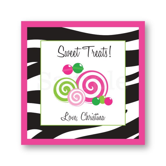 Custom Sticker Sweet Shoppe Zebra Stickers for Wedding or Party Il_170x135