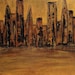 Cyber Monday City of Gold Large Original Buildings Cityscape Abstract Art Painting by Jessicabstract