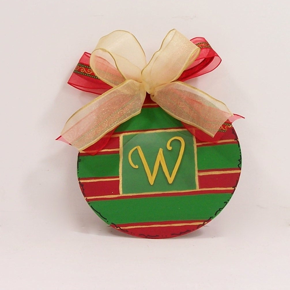Christmas Ornament personalized monogram holiday tree decoration