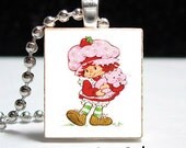 Strawberry Shortcake 1 Scrabble Pendant - Ball Chain Included - Buy 2 Get 1 Free