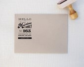 Vintage Return Address Rubber Stamp - 'Woodcut'