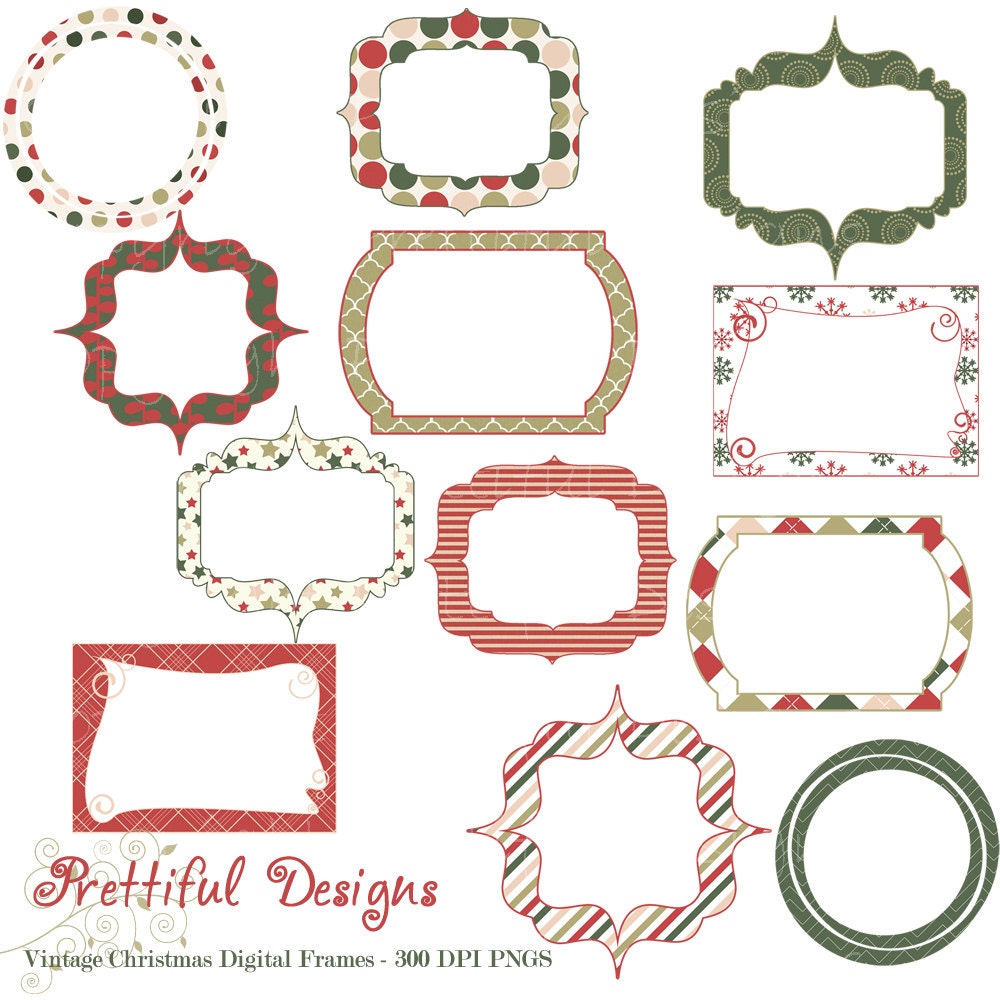 Digital Frames for Personal or Commercial Use - Vintage Christmas (398) Il_170x135