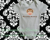 Baby Onesie-My Little Monkey (Just Face) Onezeee Bodysuit- (You pick the size)-White Bodysuit-Baby Gift-Baby Shower Gift