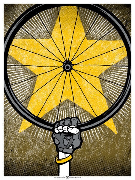 Bicycle Cycling Art Print benefiting Livestrong