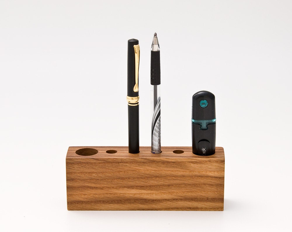 Desk Organizer / Desk Accessories / Pen Holder / Wood Pencil Holder / Office Organizer USB JAMES