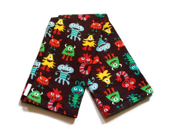 Baby Boy Changing Pad with Fun Flannel Monsters