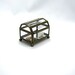 Glass and Brass Box Four Panel Etched Lid with Mirror Bottom Bun Feet