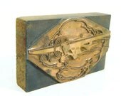 Antique Airplane Printers Block Copper on Wood