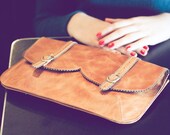 Fancy caramel leather purse