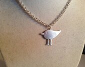 Bird Necklace Bird Pendant Jewelry Silver Necklace Chain Jewellery Nature Mod Funky Everyday Fun Unique