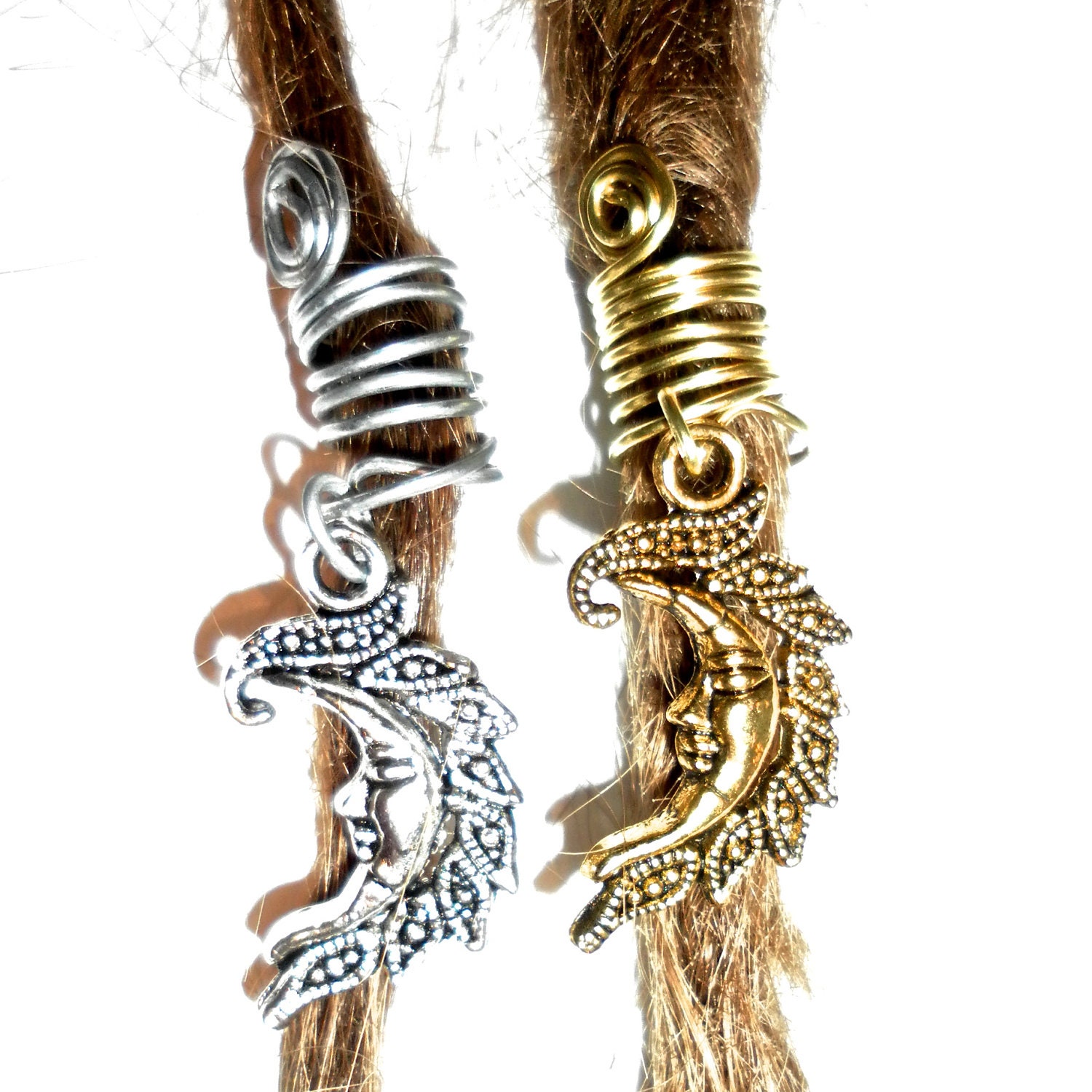 pick color, buy 3 and get 1 extra for free: moon dreadlock bead