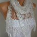 Lace Scarf - scarf shawl - - Free scarf - White - fatwoman