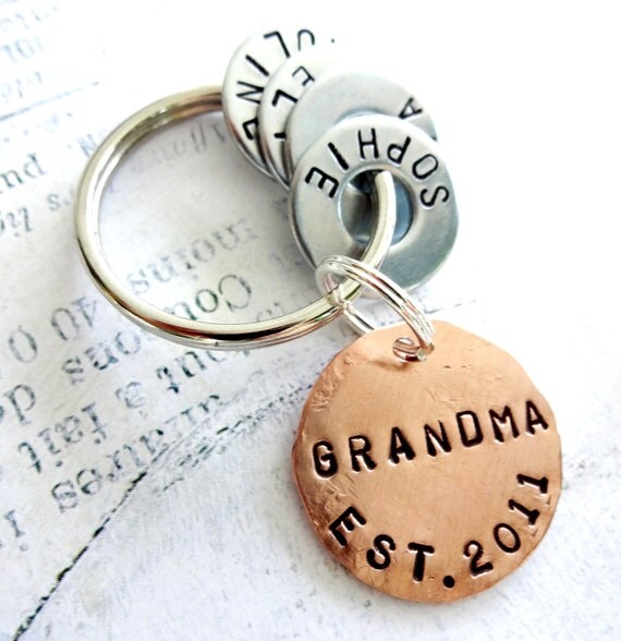 GRANDMA Key Chain Personalized Hand Stamped by MetalExpressions