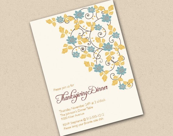 Thanksgiving Dinner Invitation (printable) Il_570xn