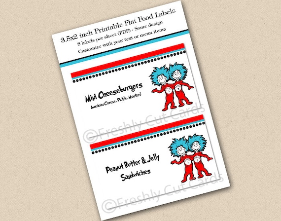 Thing 1 and Thing 2 Food Labels Il_570xn