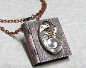 Steampunk Book Locket Necklace ( BL1 )