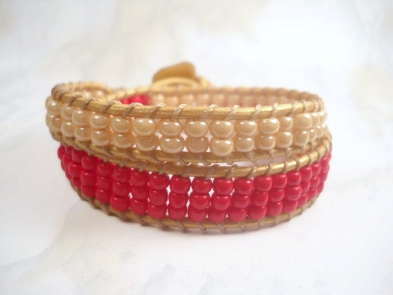 Double Wrap Bracelet Beaded Bracelet Wrap Bracelet