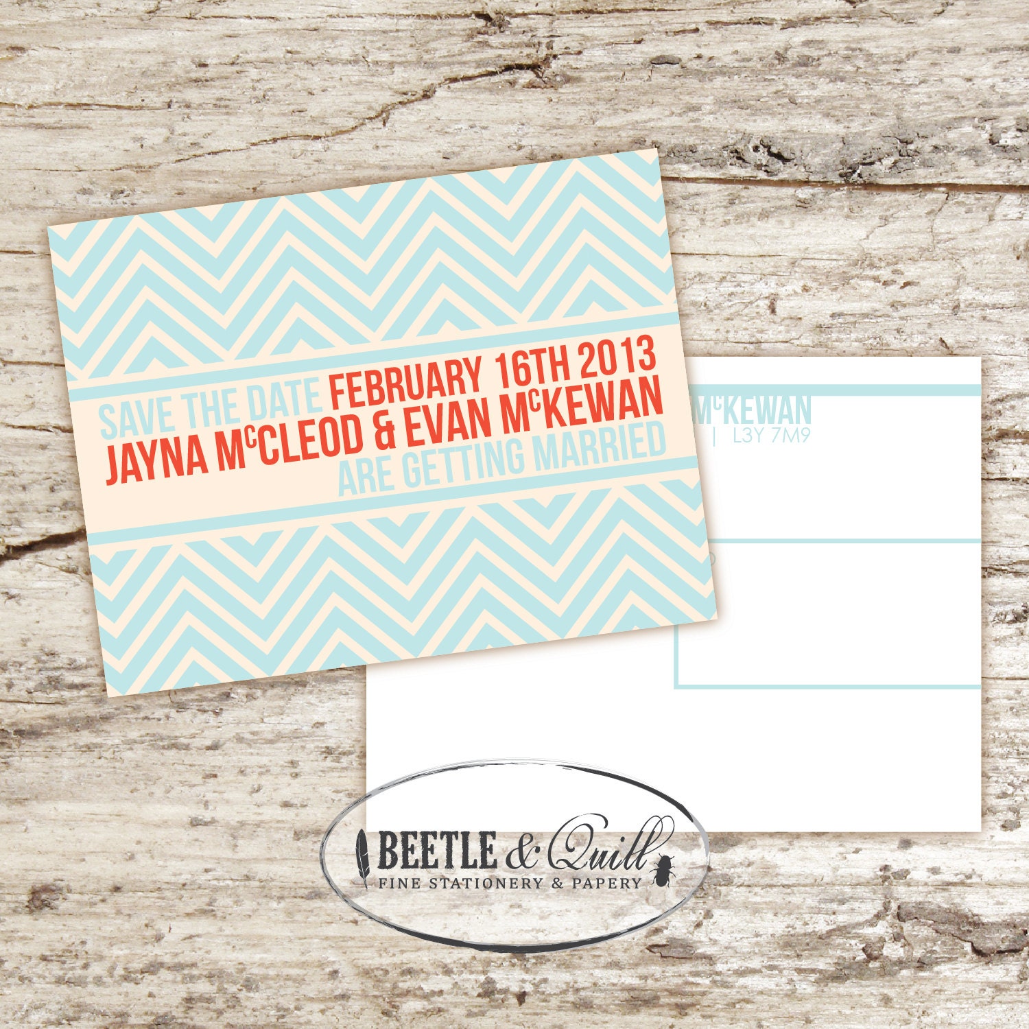 Sweet Chevrons Printable Save the Date