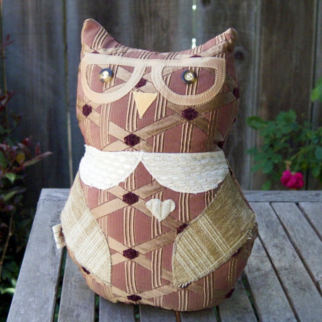One-of-A-Kind City Hipster Owl Plush Pillow