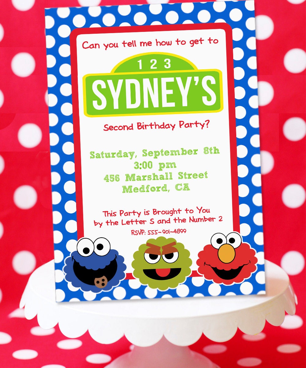 Elmo Invitation - Birthday Party Printable Invitation, Thank You, Address Labels & Envelope Seals - Sesame Street - Amanda's Parties To Go