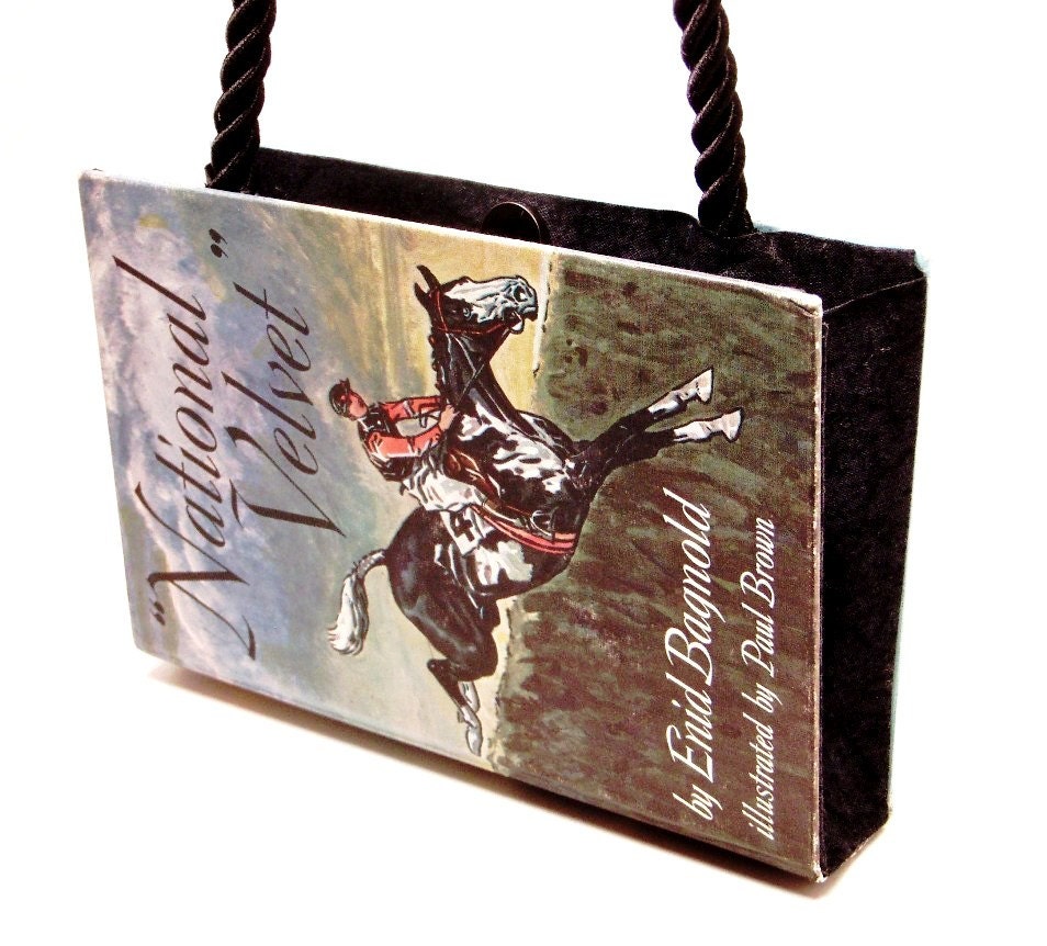 Book Purse made from "National Velvet" Upcycled Book for the Horse Lover