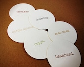Letterpressed Coasters - Set of 12