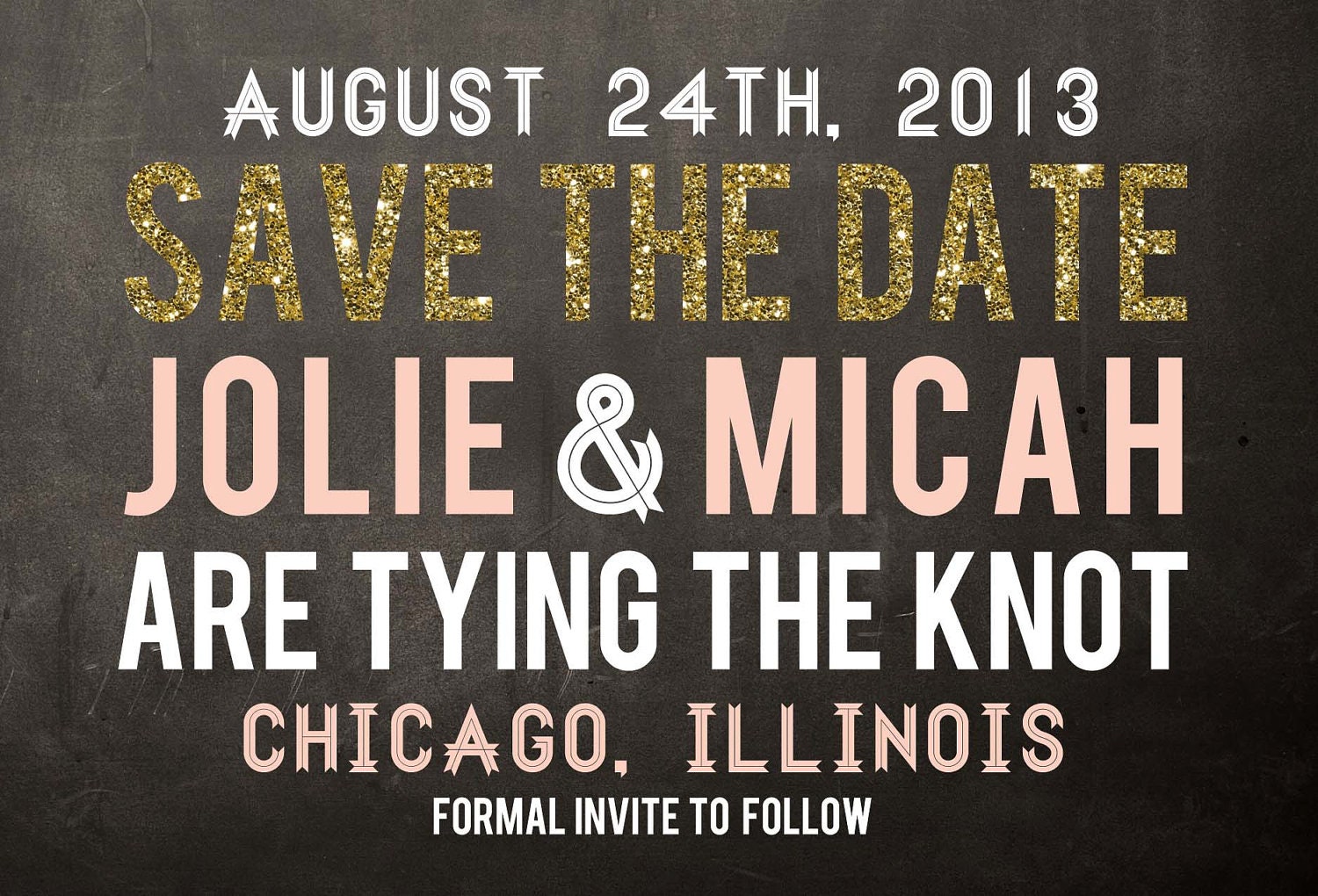 Glitter Save the Date Design