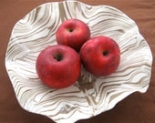 SALE - Ceramics and Pottery Serving Bowl, Platter or Tray - Brown and White Agateware - Large Handmade Marbled Stoneware Pottery