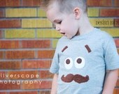 Boys Mustache Shirt Applique Funny Tee Moustache Stache Tshirt