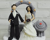 Star gate custom wedding cake topper decoration keepsake