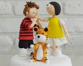 Calvin and Hobbes character custom wedding cake topper Decoration Keepsake